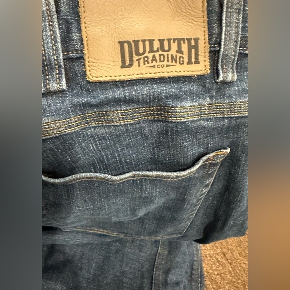 Duluth Trading Co Dark Blue Denim Ballroom Jeans 46 W 30 length cotton - Picture 2 of 6
